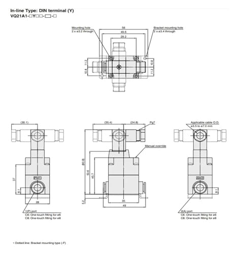 Électrovanne 2 voies VQ21M1-5Y-C6 contre pannes de pression - 6