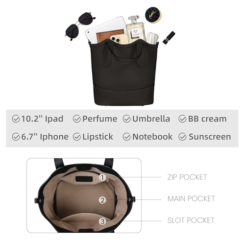Image of Iswee Genuine Leather Purses for Women Shoulder Handbags Designer Hobo Crossbody Purse Top Handle Purse