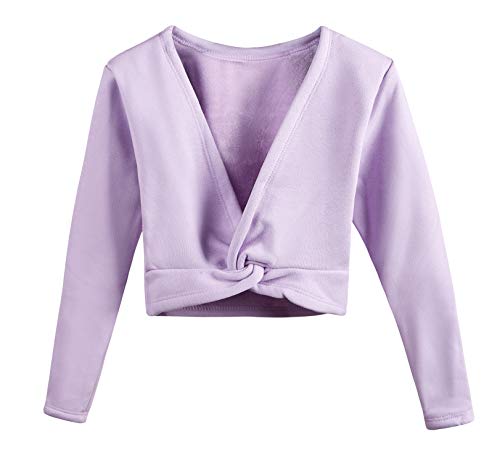 Image of DANSHOW Girls Ballet Wrap Top Long Sleeve Dance Sweater Toddler