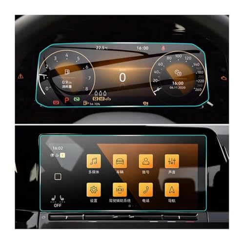Film Golf 8 en verre trempé pour écran de navigation GPS et tableau de bord LCD 2020-2023