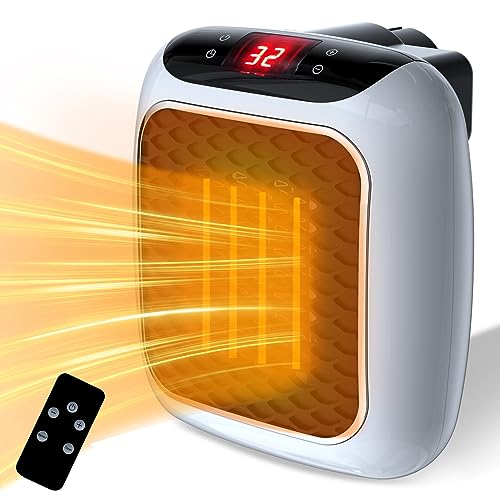 Calefactor Electrico, Mini Calefactor de Enchufe Cerámico 800W Bajo Consumo, Temporizador 1-12H,...