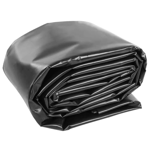 Rivestimento per laghetto in HDPE nero, resistente, membrana preformata da giardino per piscine Koi/pesce, giardini acquatici, cascate, base durevole per stagni da piccoli a grandi (5 x 6 m)