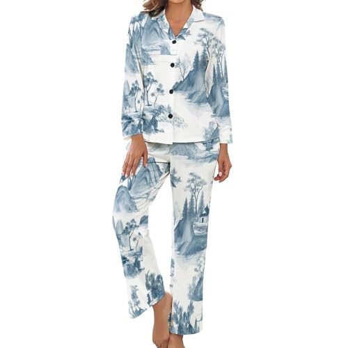 Pyjama pour femme ensemble 2 pièces vêtement de nuit confortable doux aéré