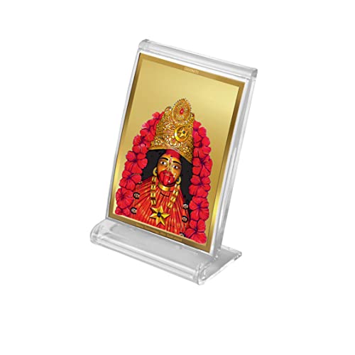 Image of DIVINITI 24K Gold Plated Acrylic Goddess Tara Devi Car Dashboard Idol Frame | Premium Spiritual Gifting Item for Divine Blessings & Positivity | Luxury Religious Decor for Car, Office & Home | 11 X 7