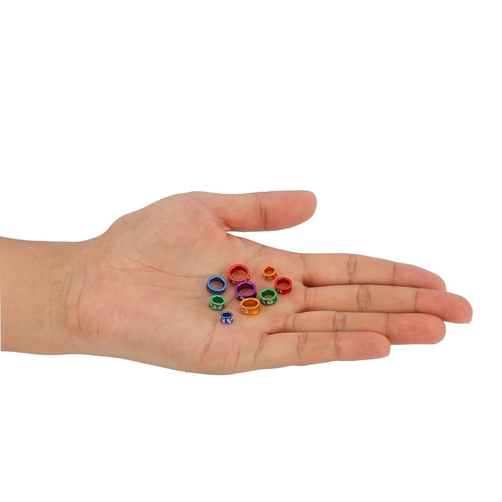 Aluminiowe obrączki na nogi piskląt/gołębi - numerowane obrączki identyfikacyjne dla zwierząt, klamra w różnych kolorach do identyfikacji drobiu(Mixed Colors8.0mm,50pc)