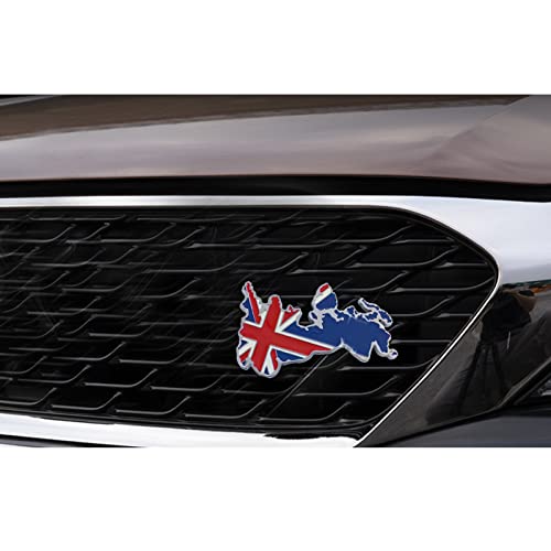 Image of British Flag UK Flag United Kingdom Flags Car Emblem Logo for Car Front Grille Personalized Metal Grill Badge Including Screws