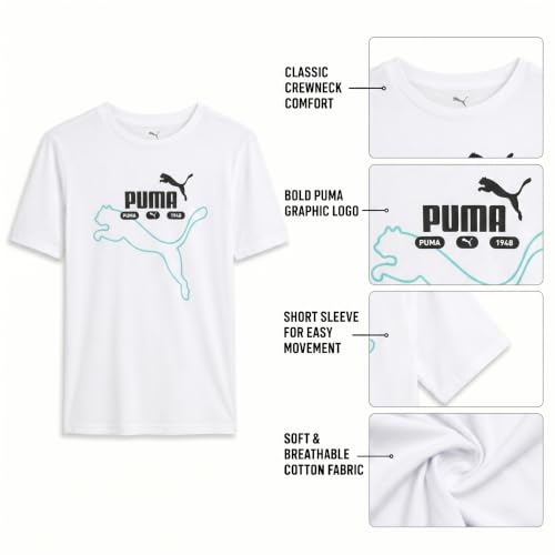 Image of PUMA Boys T-Shirts Athletic Crewneck Short Sleeve Tees (Sizes S-XL)