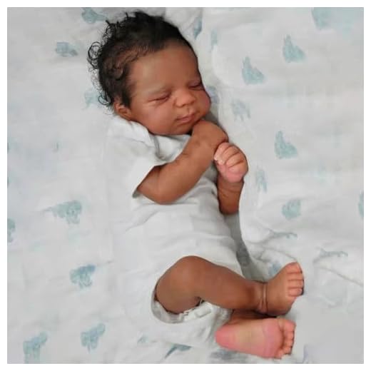 Anano Baby Reborn Black Silicone 18 Inch Newborn Baby Doll Full Body Soft Silicone Reborn Doll Full Silicone Reborn Doll Realistic Baby Doll Silicone Making Kit
