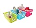 Honla Perforated Plastic Storage Nesting Baskets/Bins Organizer with Little Handles-Set of 3-Hot Pink,Light Blue,Lime Green