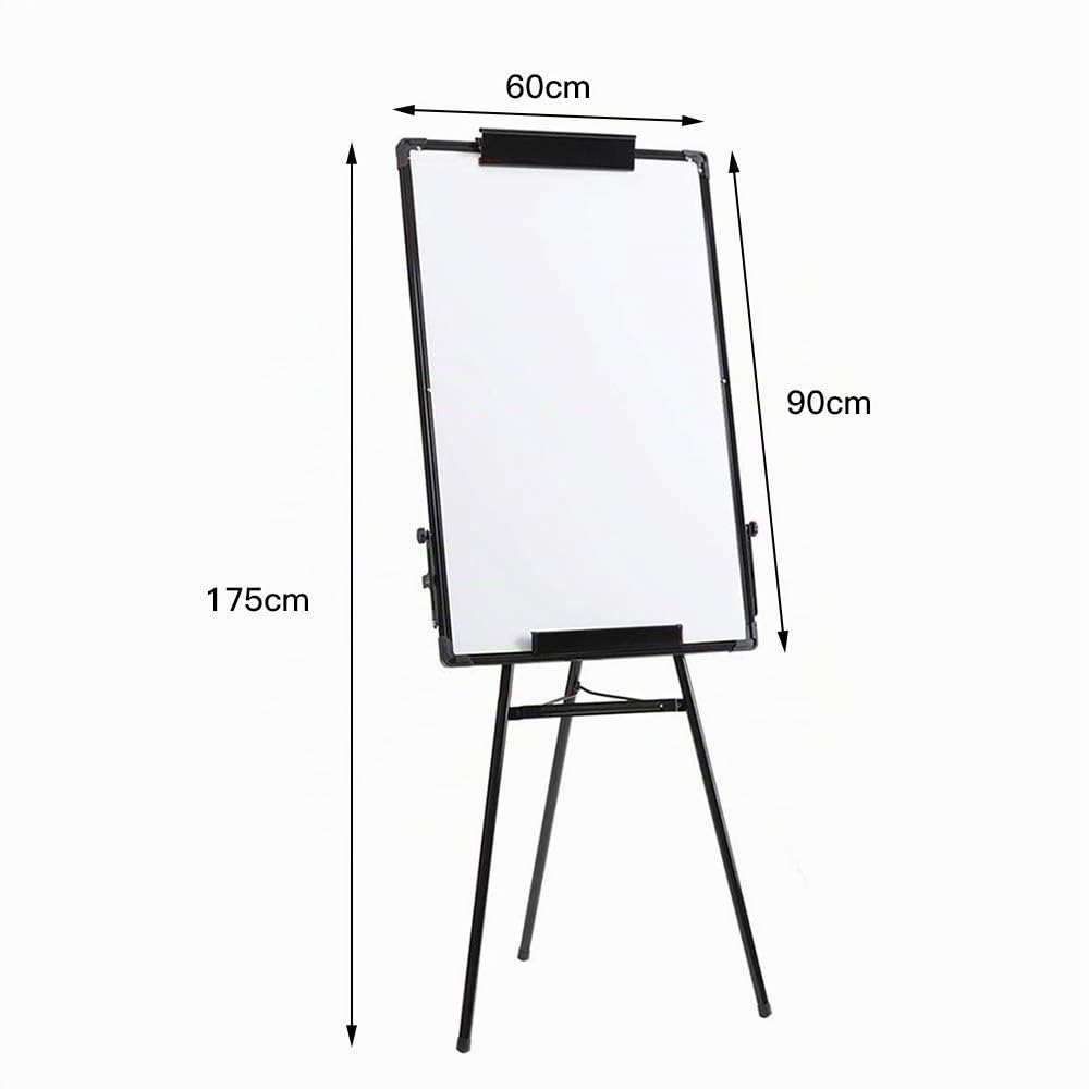 Tableau Blanc Magnétique, Tableaux Blancs Réglable en Hauteur, White Board 90 * 60cm, Double-Face Tableau Blanc Trépied, Surface d'écriture lisse