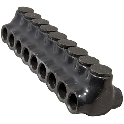 Morris Products 97639 Black Insulated Multi-Cable Connector - Dual Entry 9 Ports 2/0-6 Wire Range, 2-Pack