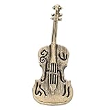 Encanto vintage: el encanto vintage del acabado de latón hace que este colgante de violín sea único, ideal para cualquier estilo, llavero de latón, violín de latón, llavero con dije de violín