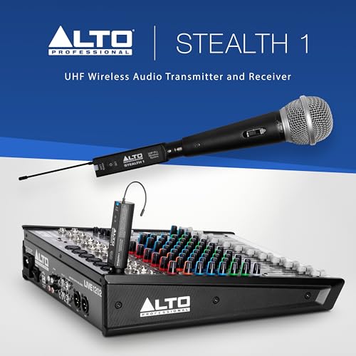Image of Alto Professional Stealth 1 - Mono UHF XLR Wireless Audio System, Transmitter and Receiver for Powered Speakers, Mixers and Dynamic Microphones