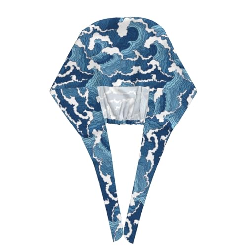 Image of Working Cap Scrub Cap with Sweatband Adjustable Unisex Women Tie Back Hat Nurse Surgical Caps