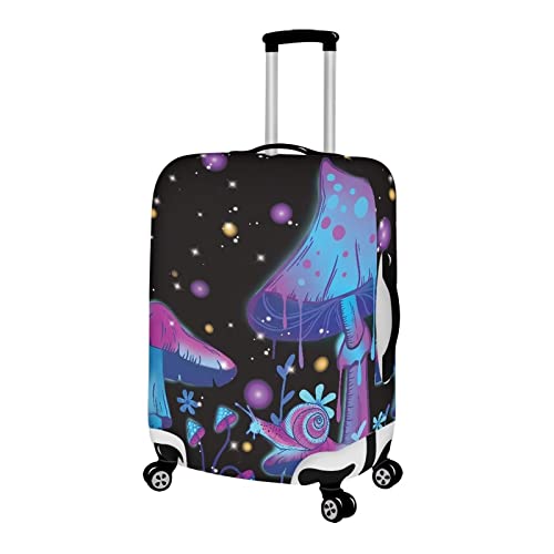 Image of Coloranimal Blue Hippie Mushroom Snail Travel Luggage Cover Thickened High Elastic Suitcase Protector Washable Appy to 18-32 inch Inch Luggage