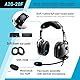 AIRVOICE Aviation Headset mit Geräuschunterdrückungsfunktion, Headset für Piloten mit bequemen Ohrpolstern und flexiblem Mikrofon, PNR Luftfahrt-Headset für Piloten mit Tragetasche