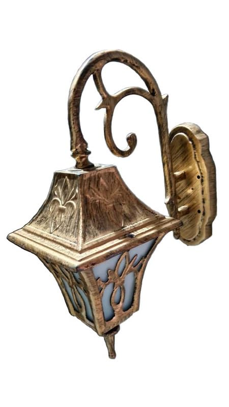 Image of Antique Gold Aluminium Outdoor Wall Without Bulb (Pack of 1) (AT42)