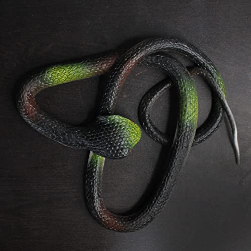 Image of KRySt Brown Lizard and Black Snake Combo Toys | Real Looking Rubber Lizard Toy | Original Look Chipkali Toy | Chipkali and Snake Prank Toys for Kids and Adults (Hooded Cobra)