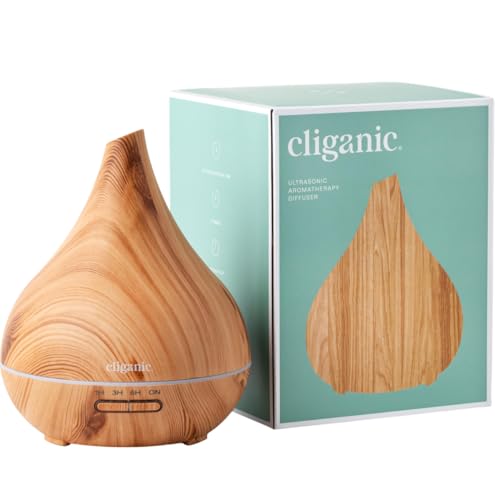 Cliganic Ultrasonic Aromatherapy Diffuser, 400ml Ultrasonic for Essential Oils Aromatherapy, Home & Office