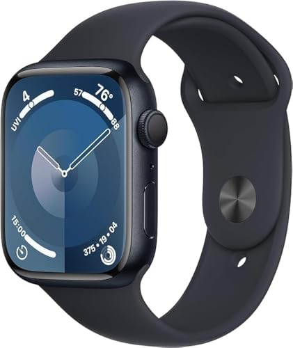 Apple Watch Series 9 [GPS 45 mm] Reloj Inteligente con Caja de Aluminio Medianoche con Correa Deportiva Midnight