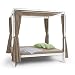 Produktbild blumfeldt Senator Lounge Gartenliege - Doppel-Gartenliege, Lounge-Pavillon, 188 x 208 x 205 cm, 8 cm Polsterung, Sichtschutz-Vorhänge, wasserfest, Sonnendach, Stahlrahmen, max. 350 kg, Taupe