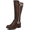 GLOBALWIN Women's Quilted Knee-High Fashion Dressy Riding Boots