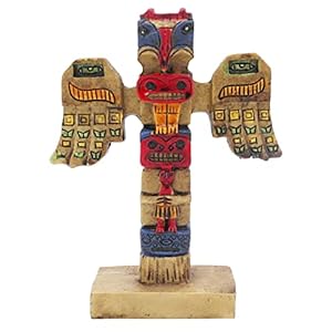 Kocris Casa Indiano Totem Pole Pesce Serbatoio Decorazioni Decorazione Nativo Americano tribù Clan Scultura Antica Cultura Dio Rettile Lucertola