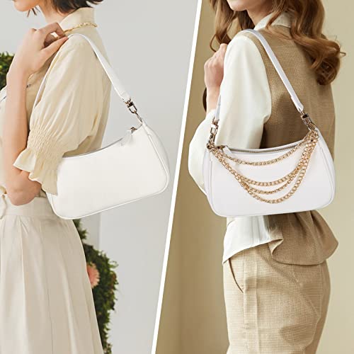 Classic Clutch Shoulder Tote HandBag with 2 Removable Straps and Zipper Retro Closure Purse For Women Designer Hobo Bags2