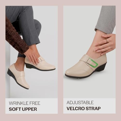Image of FAUSTO Women's Outdoor Fashion Hook and Loop Platform Heel Wedges