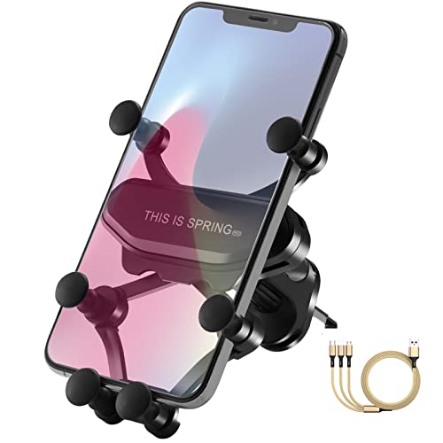 huspossesser Phone Mount for Car, Gravity Car Phone Holder with Air Vent Clip Auto Lock, [2022 Upgarded] Cell Phone Automobile Cradles Compatible for iPhone and Android Phones
