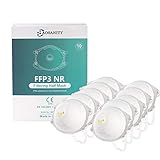 AOSANITY FFP3 Maske Atemschutzmaske, mit Luftventil (10 Stück), Gesichtsmaske EN 149: 2001 + A1: 2009, komfortable Atemmasken, zertifizierte mehrschichtige Schutzmaske mit hoher Filtrationskapazität