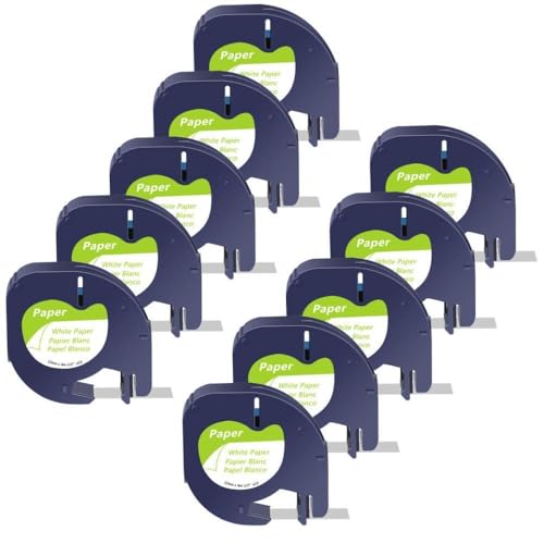 3/5/10 �� Letra �^�O�e�[�v 12 �~�����[�g���v���X�`�b�N���x�����{�� A16952 A16951 A12267 �ƌ݊��� QX50 ���x�����[�J�[(10PK White-Paper)