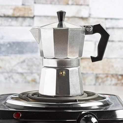 Image of 3D CREATIONS 6 cup 300 ML Premium Grade Aluminium Stovetop Moka Pot Percolator Decoction Maker
