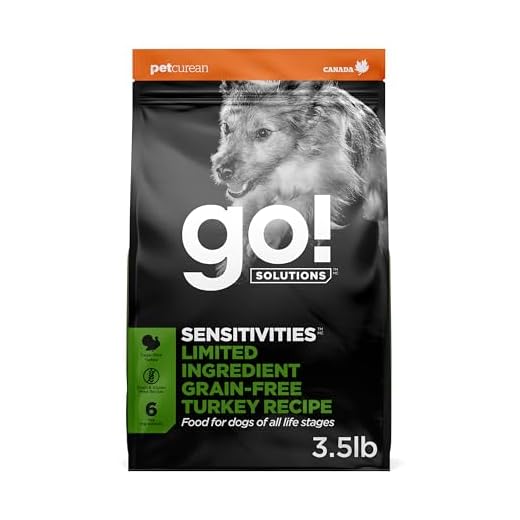 Go! Solutions Sensitivities Limited Ingredient Turkey Grain-Free Dry Dog Food, Chicken-Free Kibble Made by Experts for Sensitive Stomachs & Food Allergies, for Puppies, Adults, & Seniors, 3.5 lb Bag