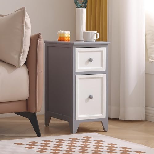 Mesitas de Noche Blancas y Gris Marca Generic