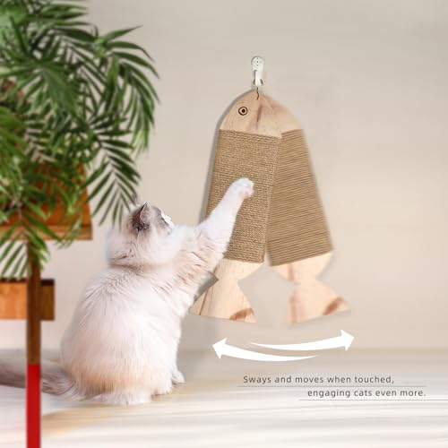 Rascador de Pared para Gatos con Cuerda de Yute Natural miniatura 3