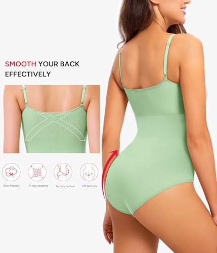 Image of Nebility Shapewear Bodysuit for Women - Tummy Control Square Neck Body Suit