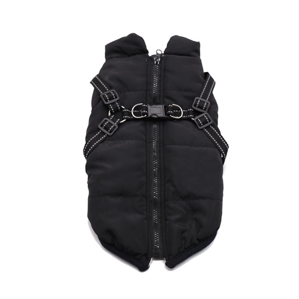 Veste d'hiver en coton contre le froid pour petit chien garçon noir