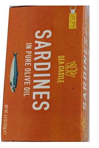 Sea Castle Sardines In Pure Olive Oil Kosher For Passover 4.4 Oz. Pack Of 1.