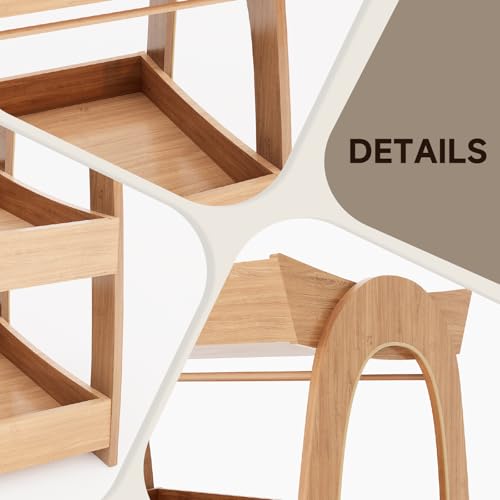 Image of Baby Changing Table, Wood Diaper Changing Table with 2-Tier Storage Shelves, Wooden Baby Changing Station for Nursery, Modern Changing Table Dresser