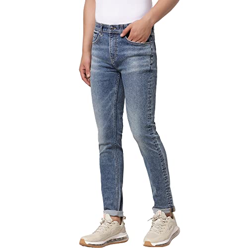 Image of Red Tape Men's Tinted Dark Blue Skinny Fit Jeans