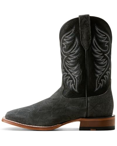 Ariat Men's Wiley Cowboy Boot, Black Elephant Roughout/Bayou Black, 10.5 Wide2