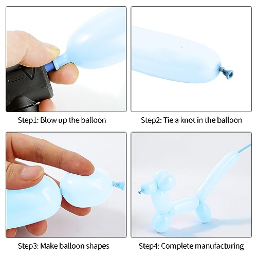 Image of ZNHIS 260 Balloons Kit - 100pcs Long Macaron Blue Balloons for Arch, Animals, and Twisting