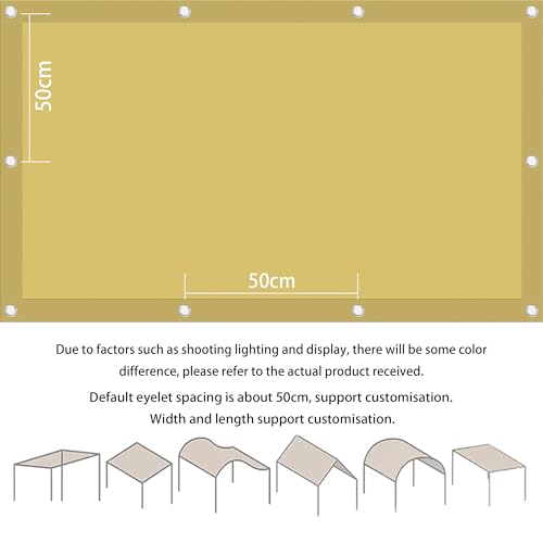 Voile d'ombrage rectangle extérieur jaune sable filet antidéchirure 180x800 - 8
