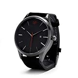 Fall-Größe: 3.4cm x 3.4cm; Genossen Mode Kunstleder Herren Blue Ray Glas Quartz Analog Uhren Braun