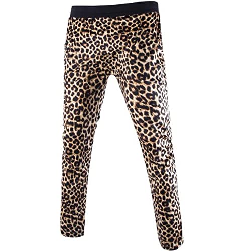 BYYHJNMSXS Outdoor Grain Leopard Sport Training Slim Fit Running Sarouel Homme Or Gris Pantalon Crayon XXL Or