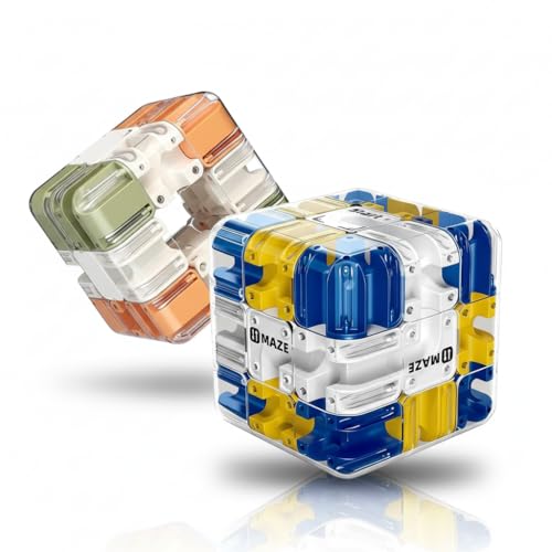 2 Stück 3D Labyrinth Kugel Komplexes Puzzle Mit Rollenden Kugeln, Large Labyrinths 3D Puzzl Maze Cube, Interaktives Ball Labyrinths Denkspiel Für Kinder Geburtstage Und Gehirntraining -Würfel(A+B)