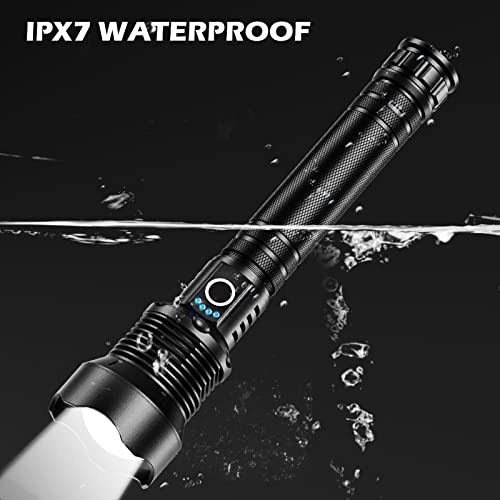 Rechargeable Flashlights 200000 Lumens, Super Bright Led Flashlight High Lumens With Usb Cable, 5 Modes Waterproof Flashlight Powerful Flash Light For Camping Hiking #TOP4