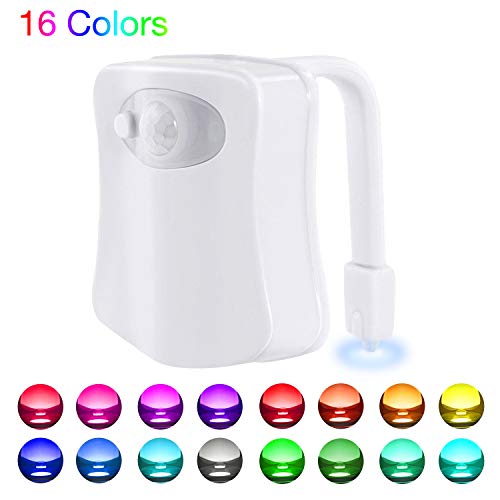 WEBSUN Toilet Night Light Motion Activated 16 Color Changing Led Toilet Seat Light