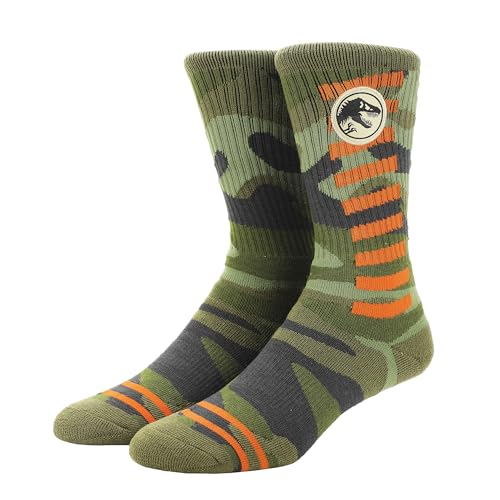 Bioworld Jurassic Park Camo Dinosaur Men's Athletic Crew Socks